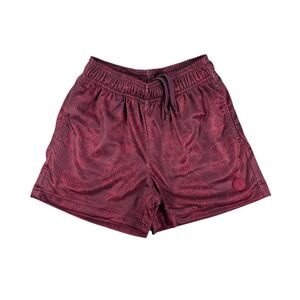 Ethika Boys Mesh Athletic Shorts Burgundy Red Floral Print Size Large NWT